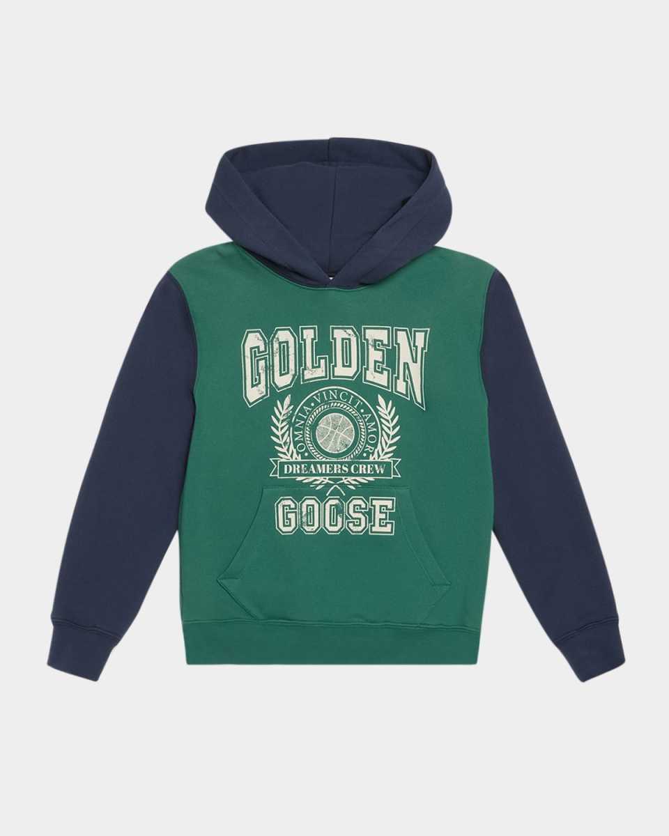 Boy's Journey Bicolor Logo Crest Hoodie, Size 4-12